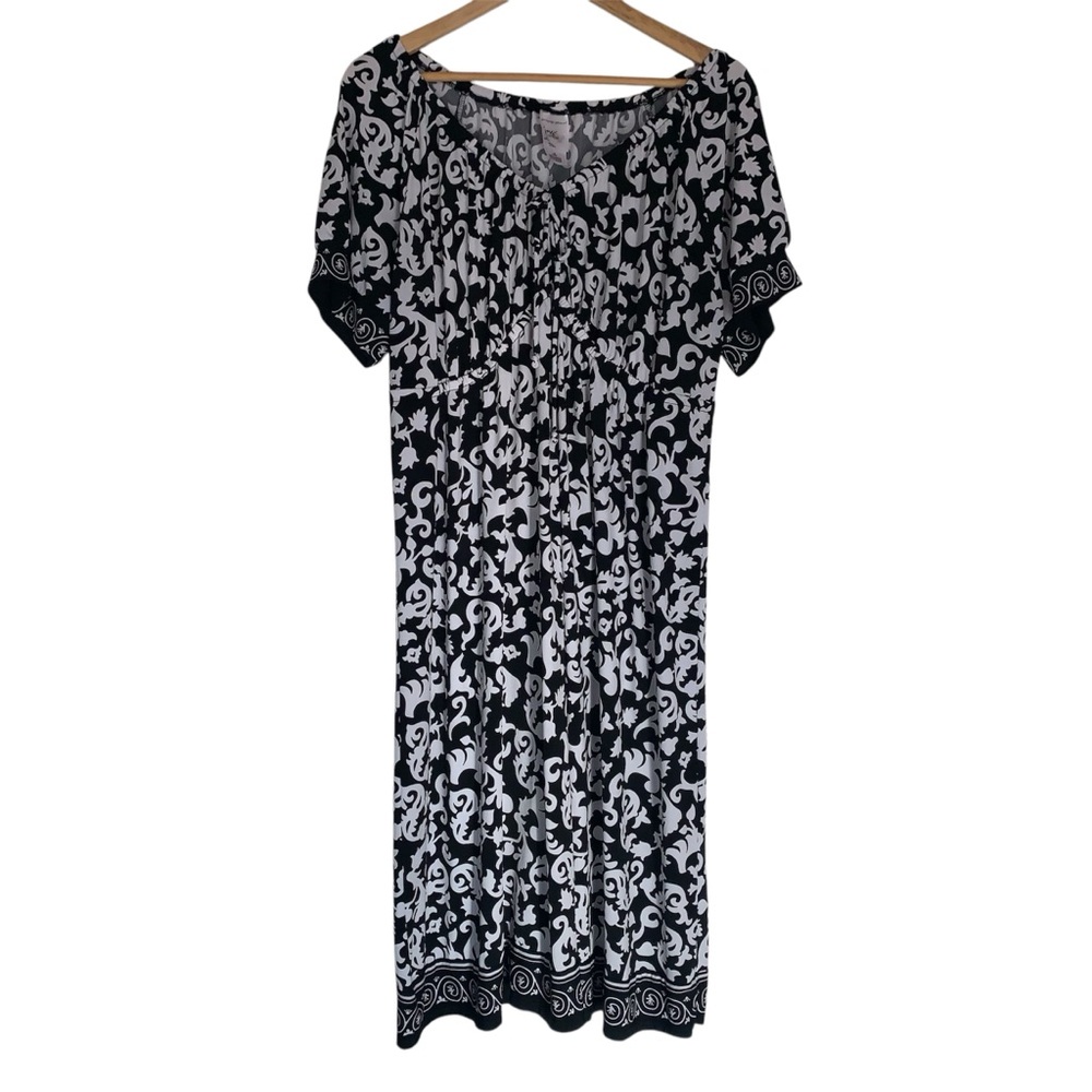 JSM just my size Black and White Patterned Dress XL/ 16W